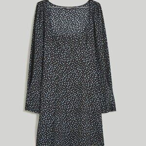 Madewell Seamed Long-Sleeve Mini Dress in Ditsy Floral Size 4 NWT